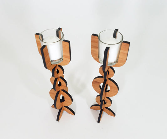 Bubble Votive Candlestick in sustainable bamboo